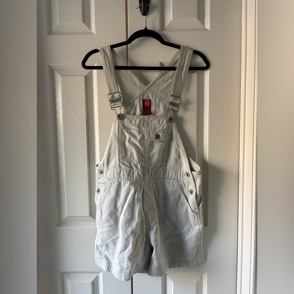 Vintage Gap Cream Denim Overall Shorts